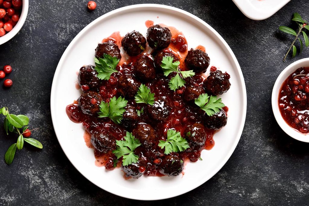 Hot & Spicy Bison Meatballs with Cranberry Sauce Recipe