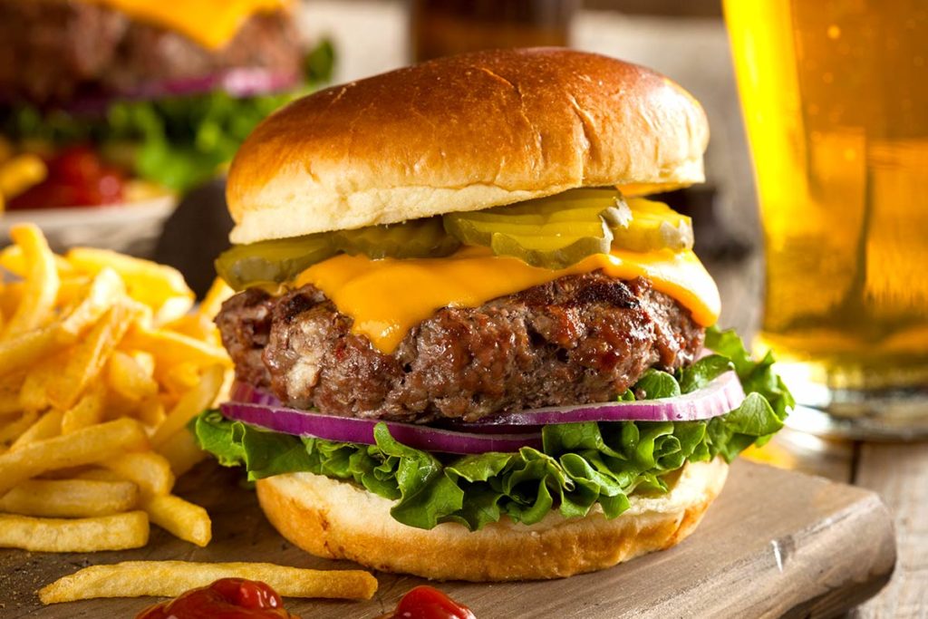 Bison Burger with Cabernet Onions and Wisconsin Cheddar Recipe