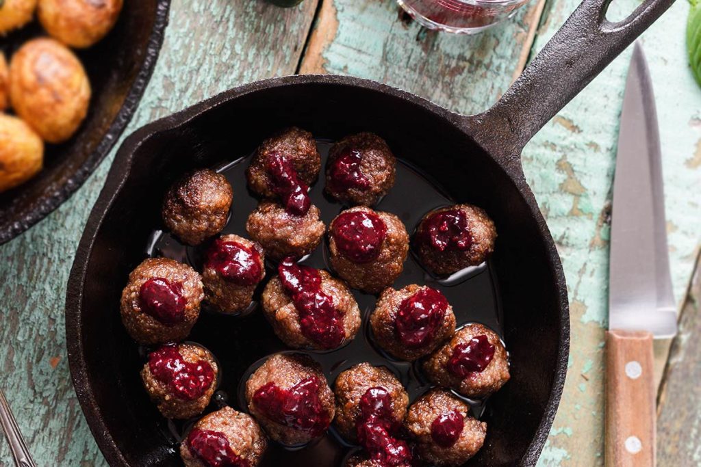 Bison Meatballs with Blueberry Sauce Recipe